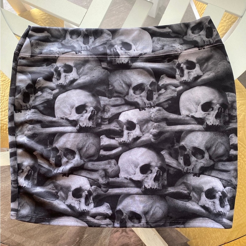Kreepsville 666 Skull Mini Skirt